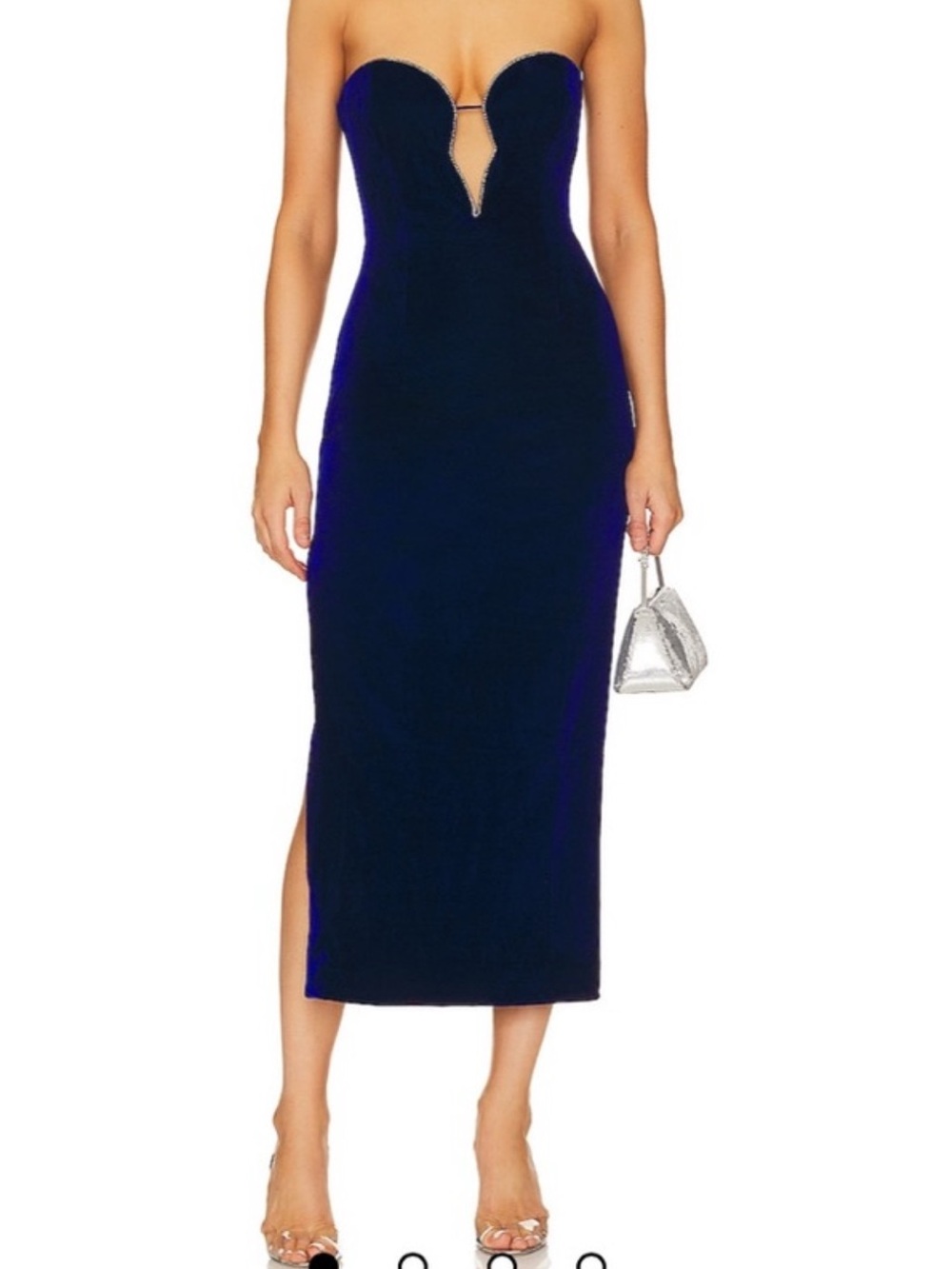 BARDOT Lilah Velour Midi Dress